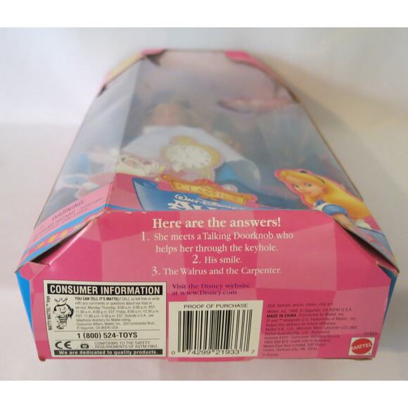 1998 Disney Alice in Wonderland BARBIE #21933 New In Box Fairytale Collection - Picture 12 of 12